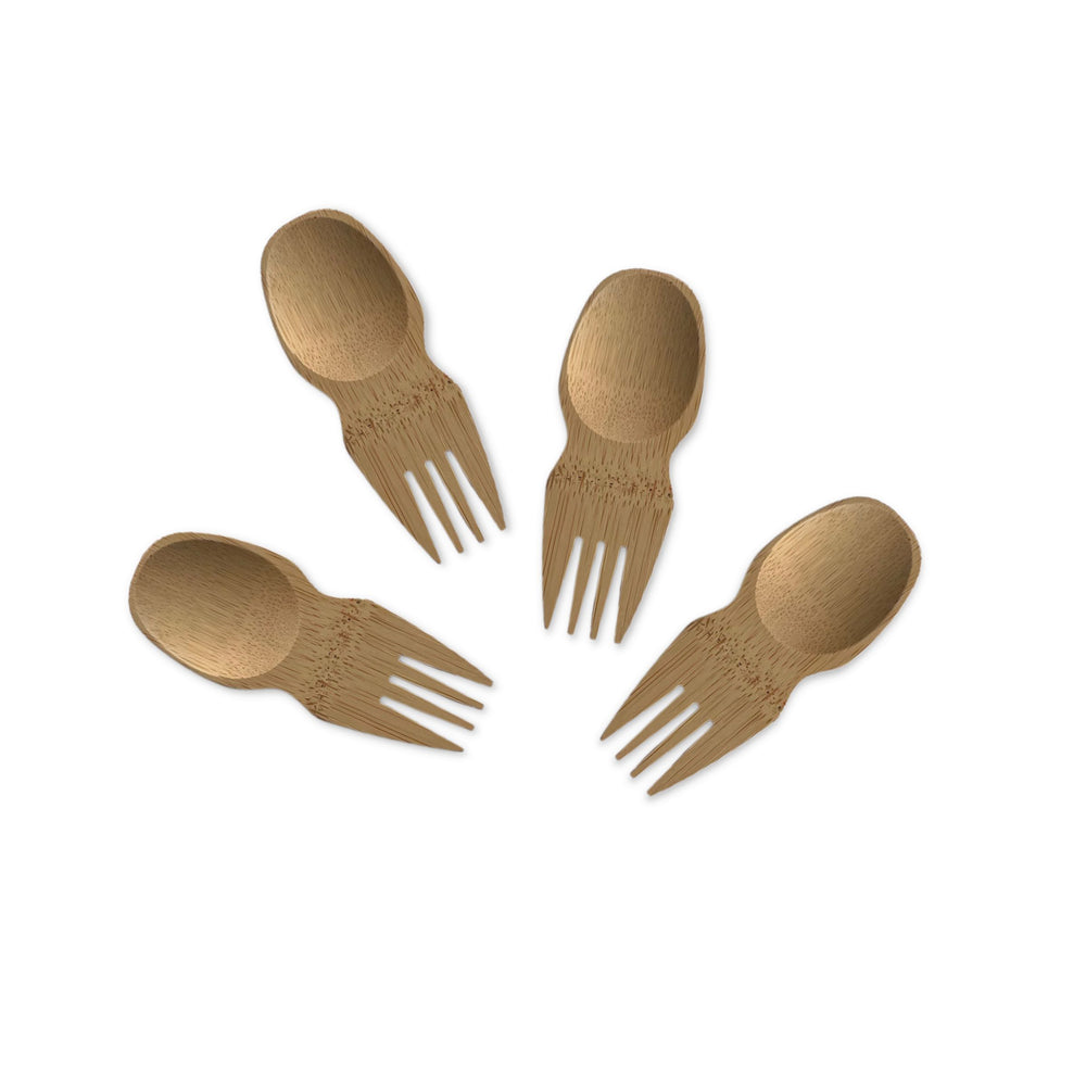 Bamboo spork set of 4.