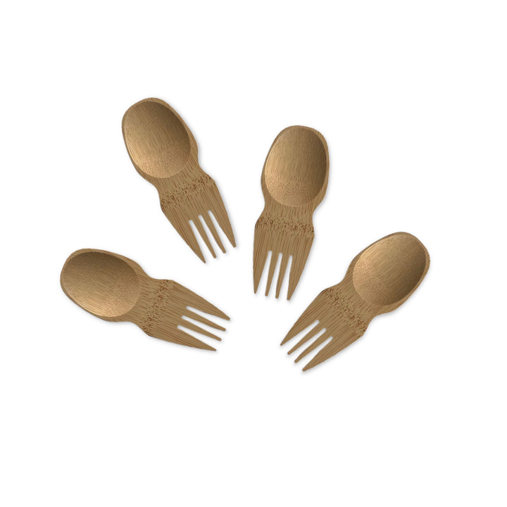Bamboo spork set of 4.