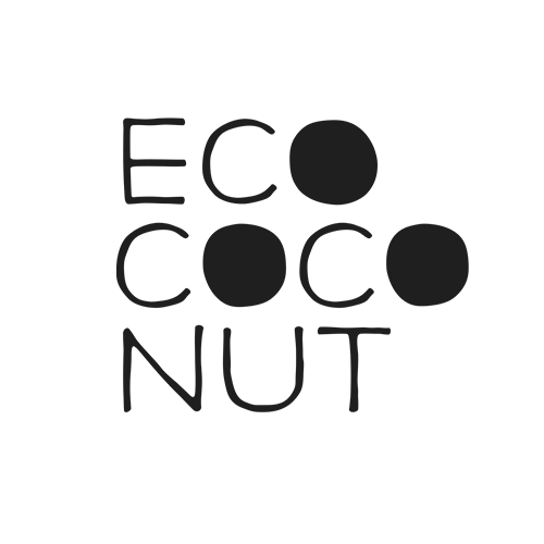 EcoCoconut logo with link to plastic-free dish and scrub brushes.