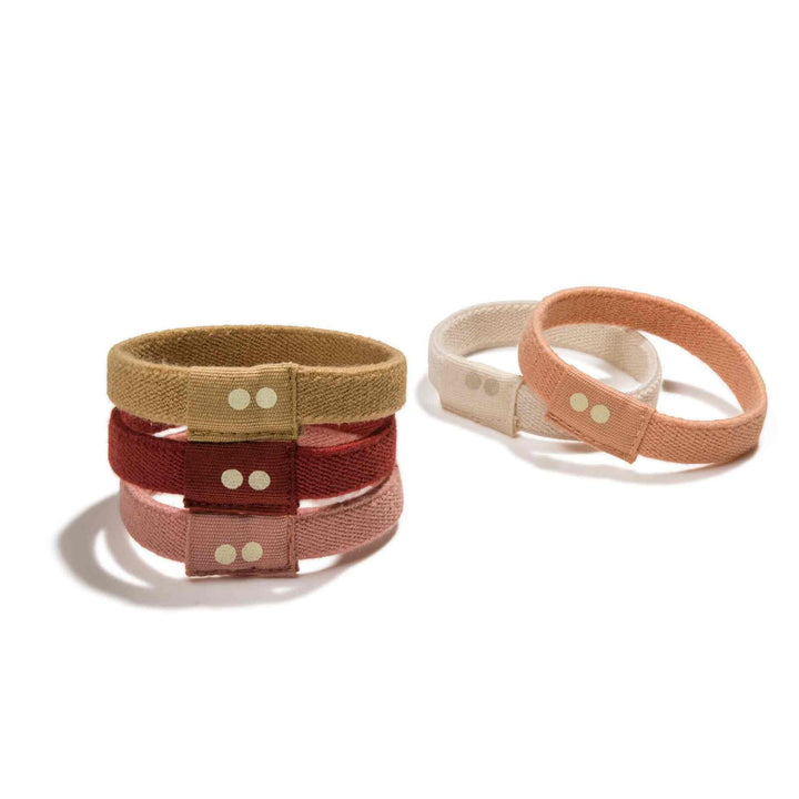 Five Hair ties in Ginger color combo.