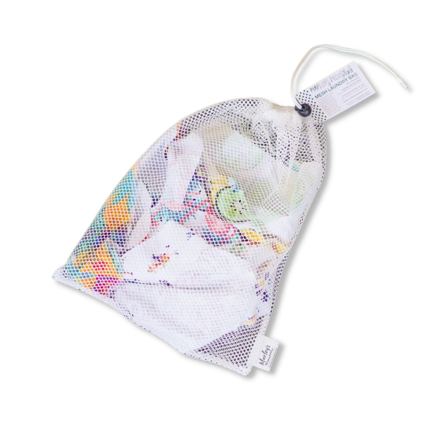 Large Mesh Laundry Bag filled with laundry items.
