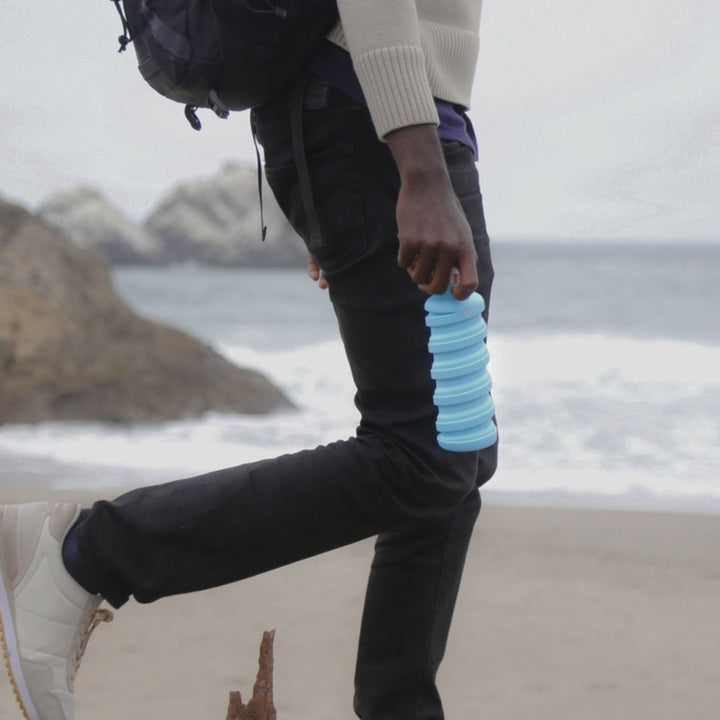 Collapsible Silicone Water Bottle - 20 oz.