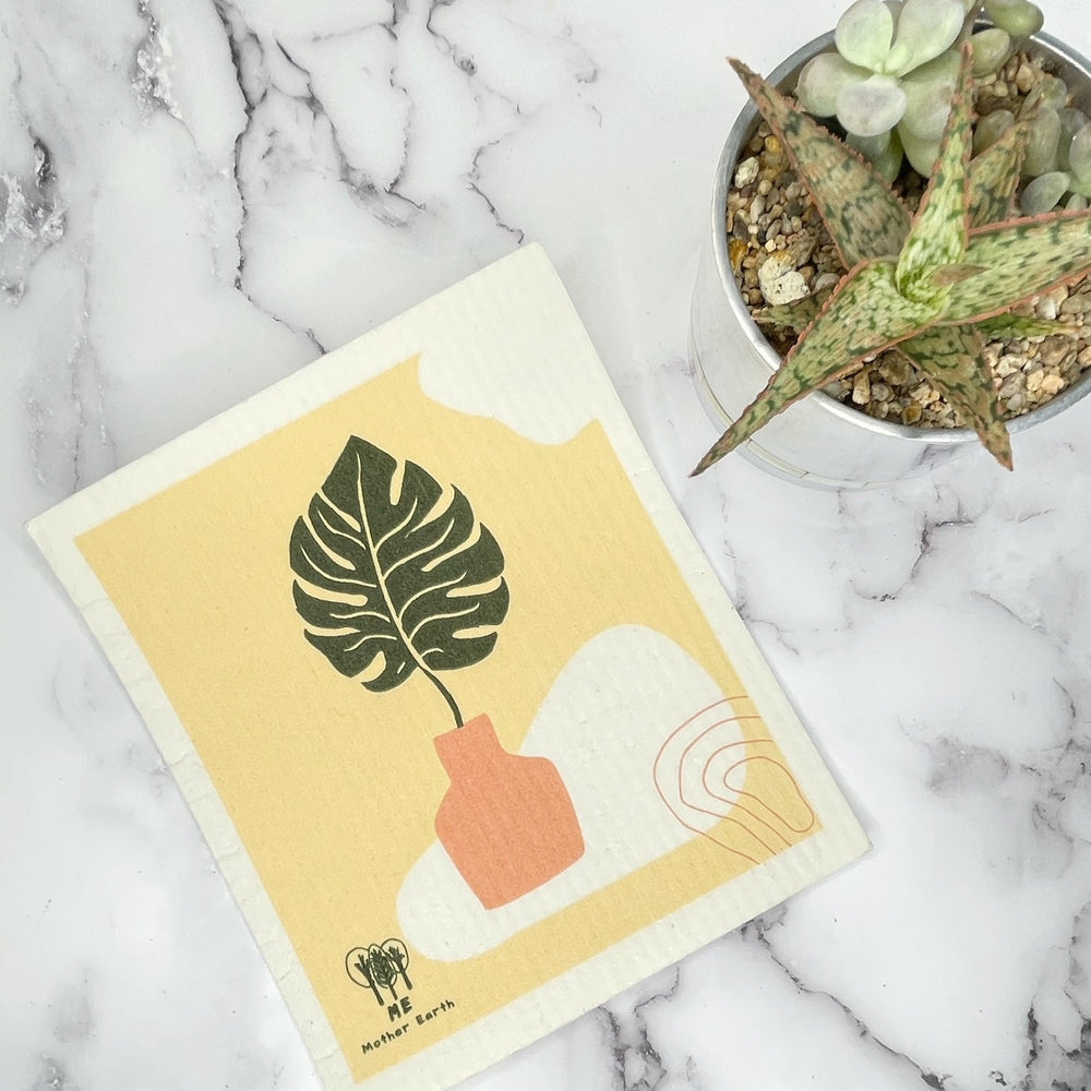 ME Mother Earth Swedish Cloths in Monstera Plant Design.