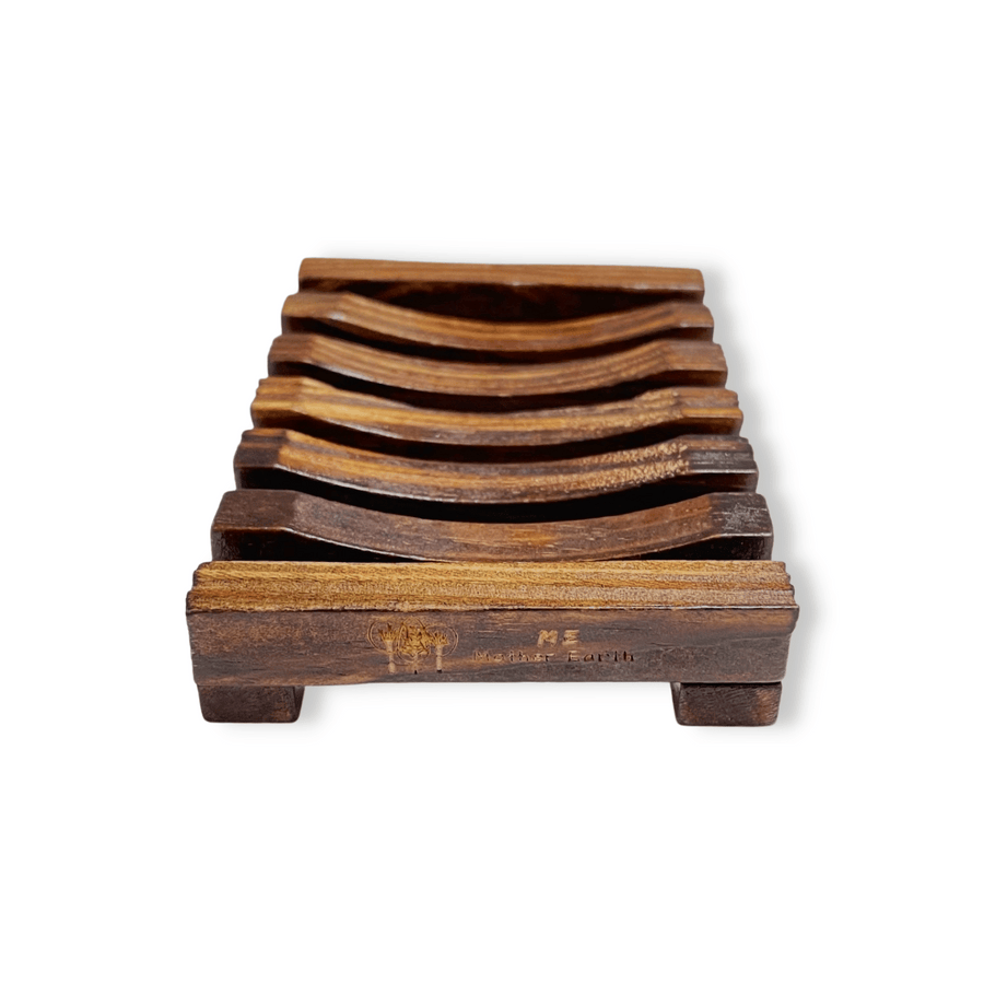 ME Mother Earth Stained Wood Soap Dish, made with slats to allow solid soaps to dry between uses.